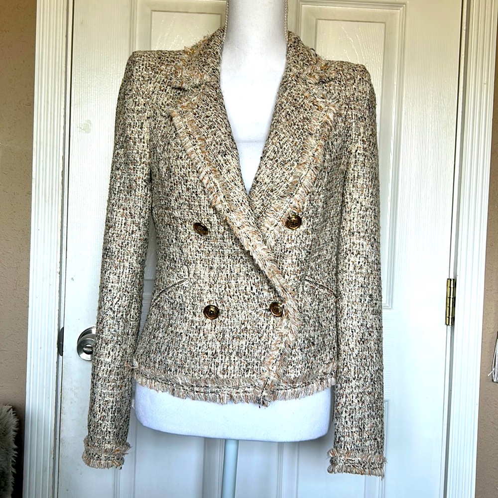 River Island cream tweed blazer UK Size 8 (US size 6)